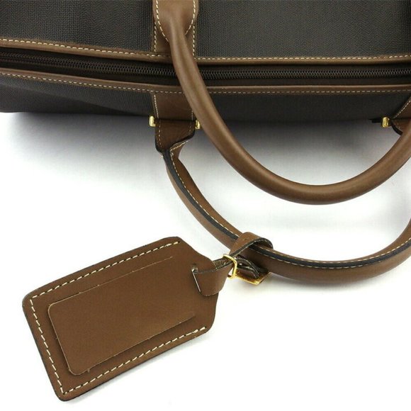 dunhill Boston bag herringbone PVC  leather Auth T19136 - Picture 3 of 9